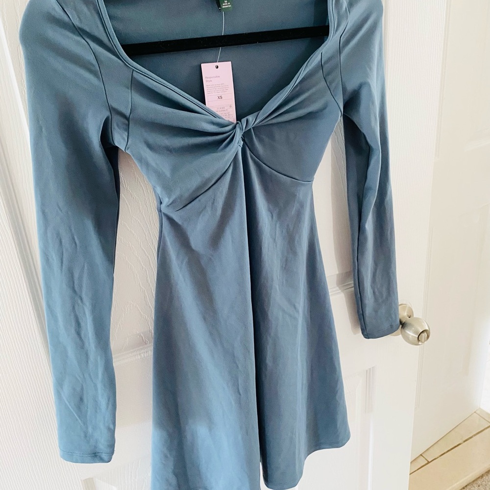 Wild Fable Hazy Blue Long Sleeve Dress